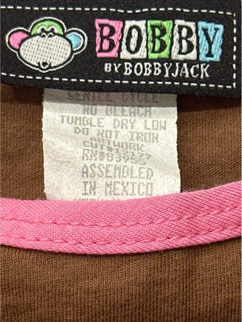 Y2K Girls Bobby Jack Pink Glitter Monkey 100% Cotton Classic T-shirt- Never Worn